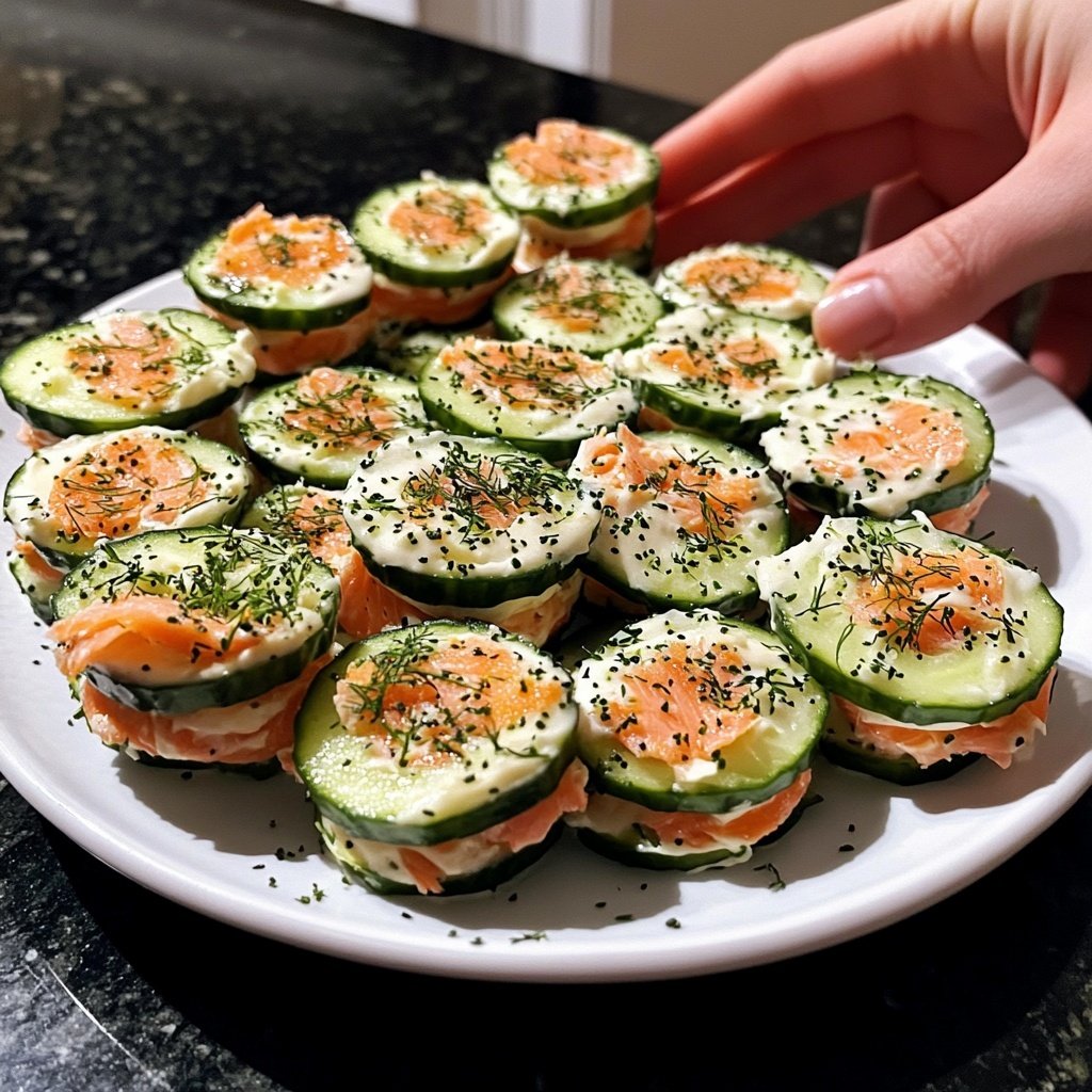 Everything Cucumber Smoked Salmon Bites