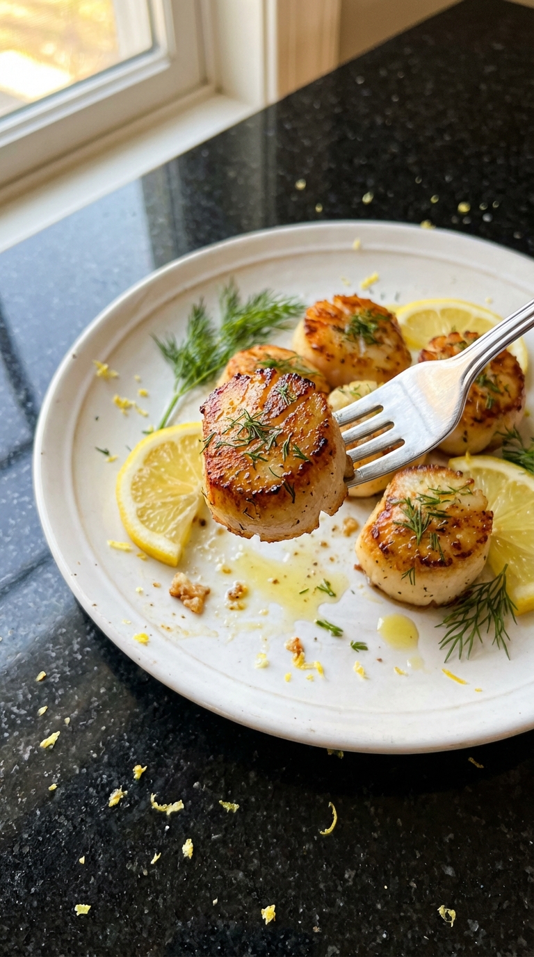 Lemon Dill Seared Scallops