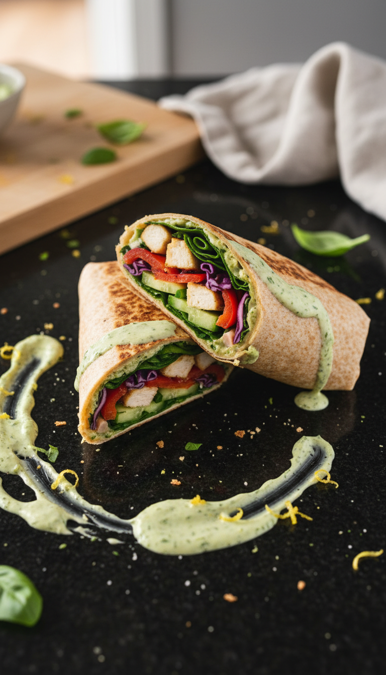 Basil Aioli Chicken Wrap