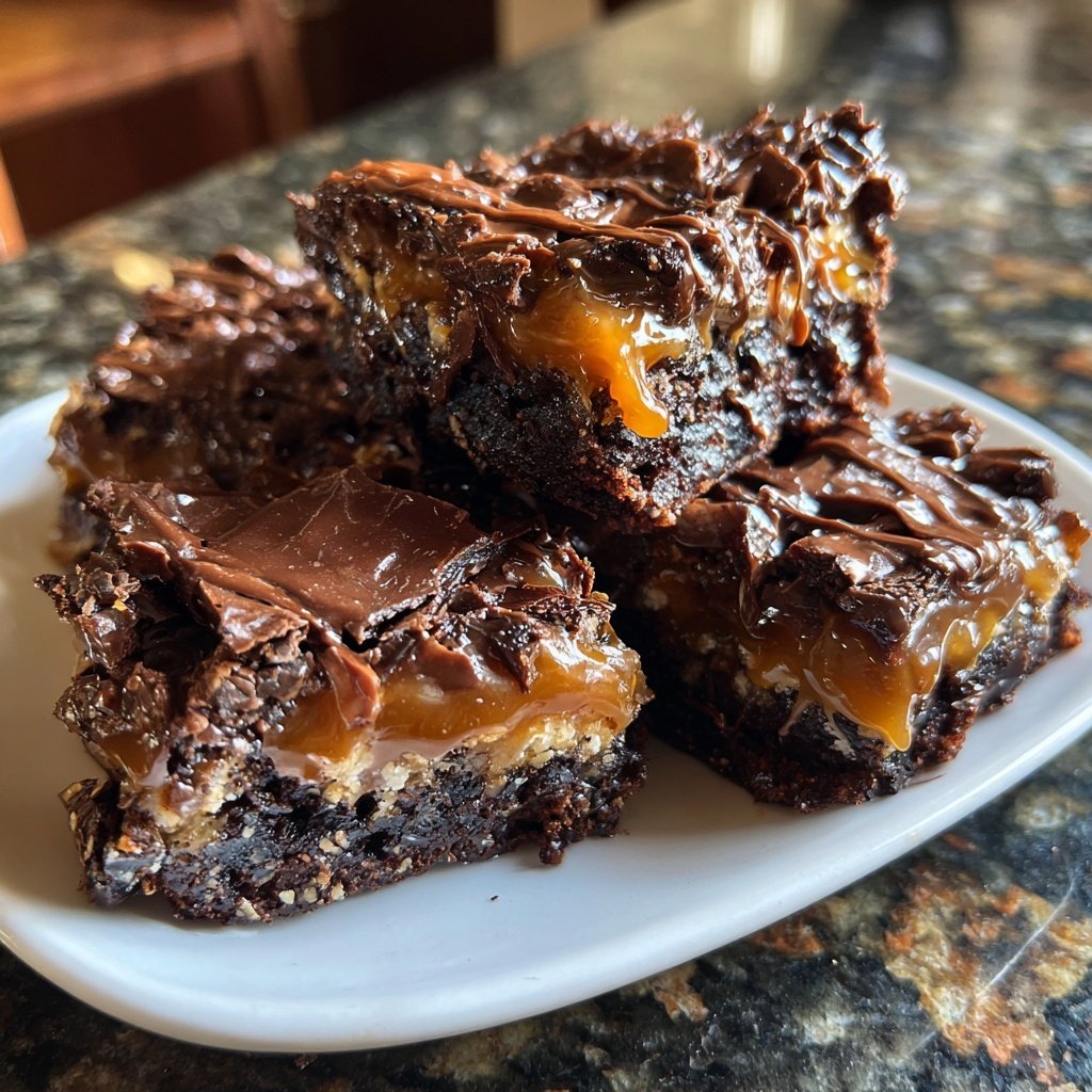 Cottage Cheese Caramel Brownies