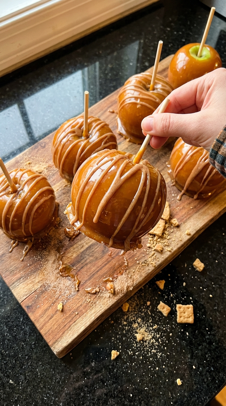 Apple Pie Inspired Candy Apples
