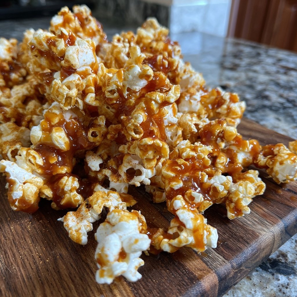 Spicy Caramel Popcorn with Cinnamon