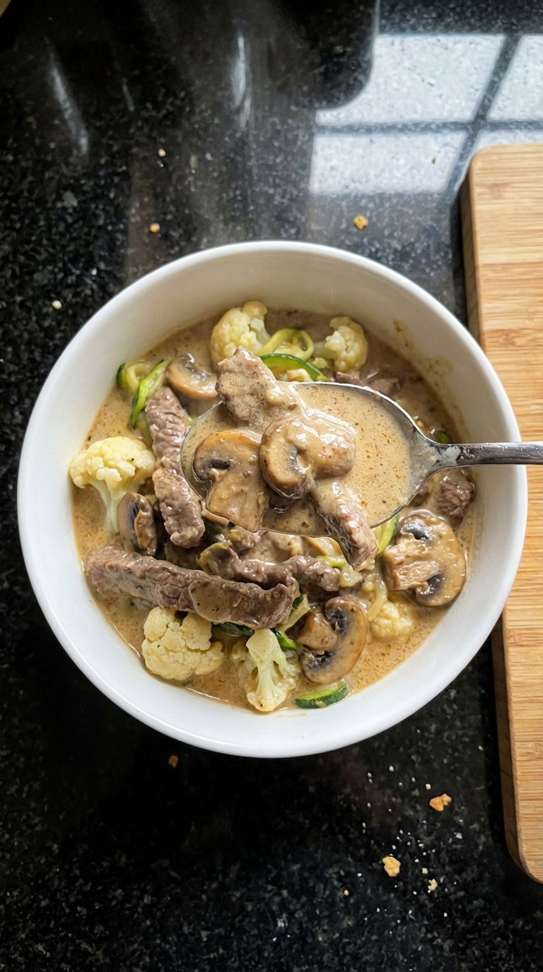 Low Carb Beef Stroganoff