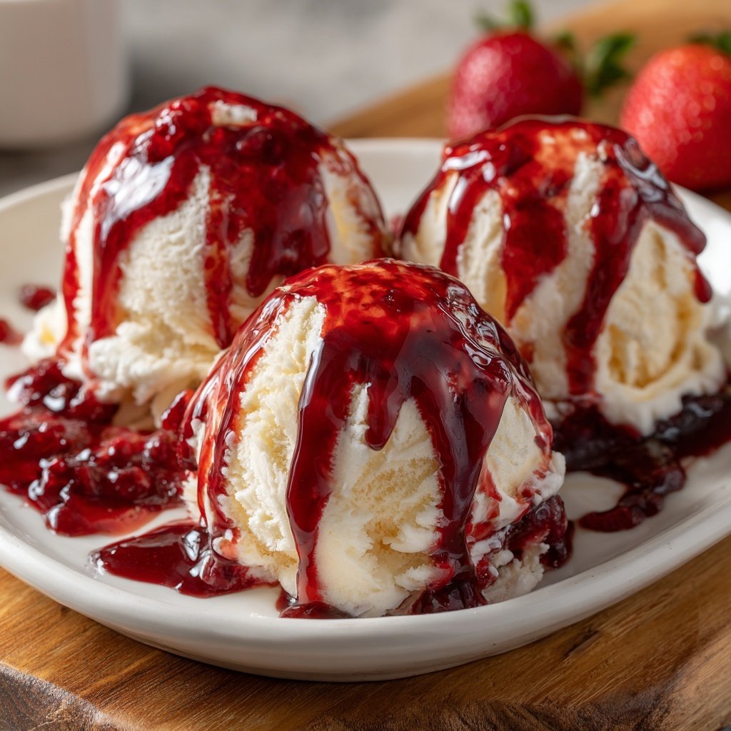 Strawberry Balsamic Glaze for Vanilla Ice Cream​