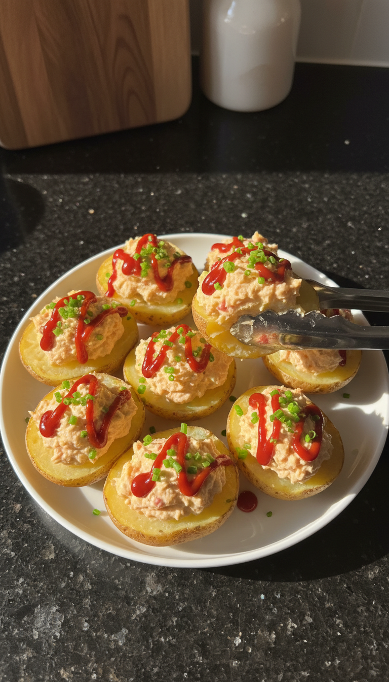 Sriracha Aioli Deviled Potatoes
