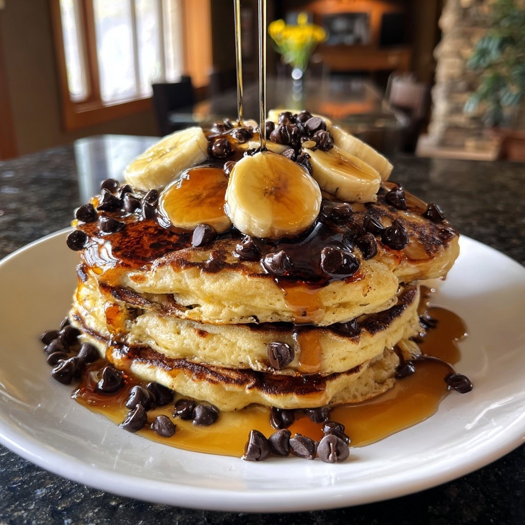 Banana Chocolate Chip Pancakes