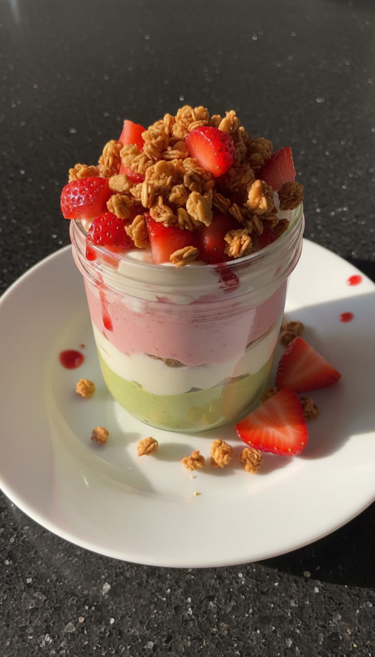 Strawberry Matcha Yogurt Parfait