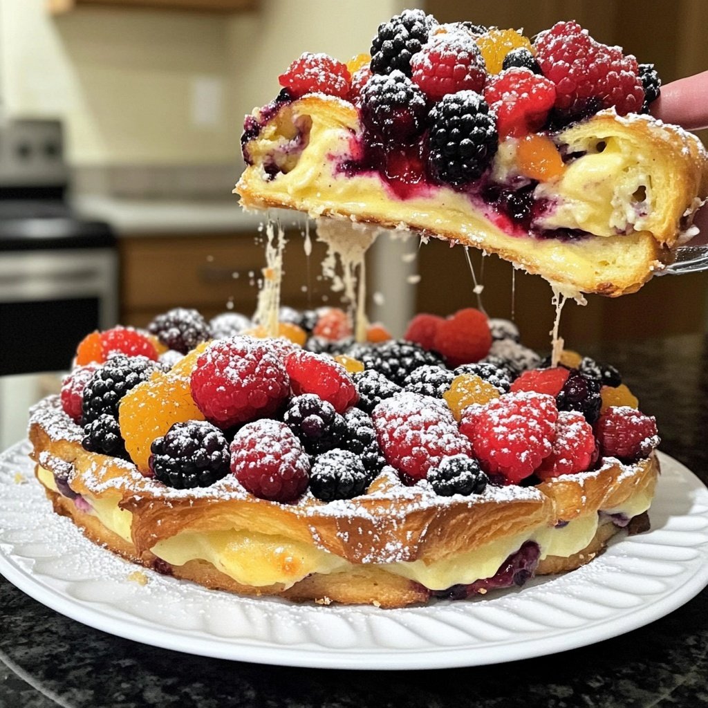Festive Berry Croissant French Toast Bake​