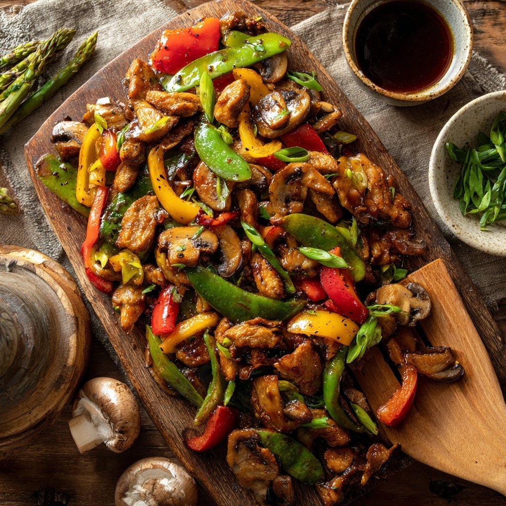 Roasted Veggie and Turkey Stir Fry