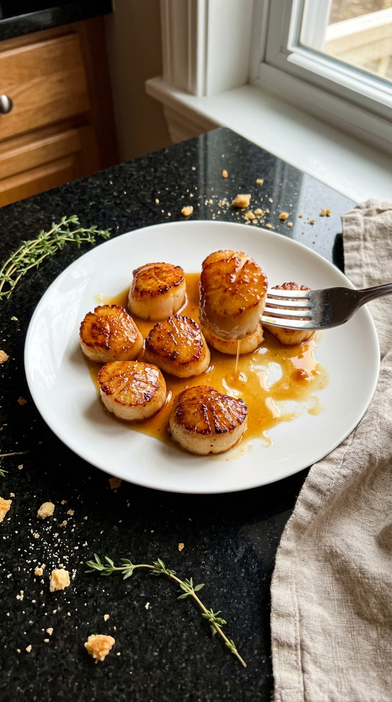 Savory Maple Glazed Seared Scallops