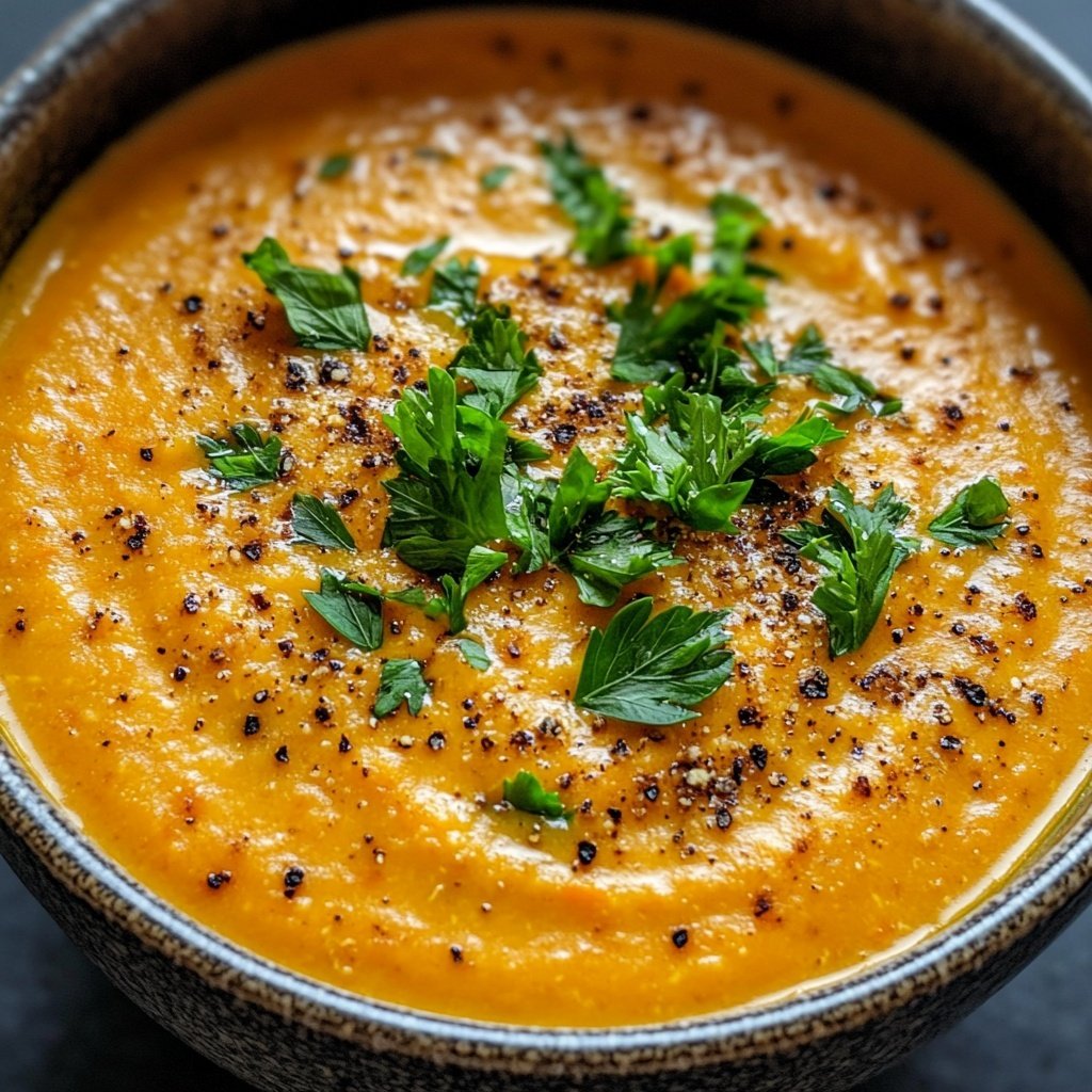 Healthy Vegan Roasted Carrot Soup