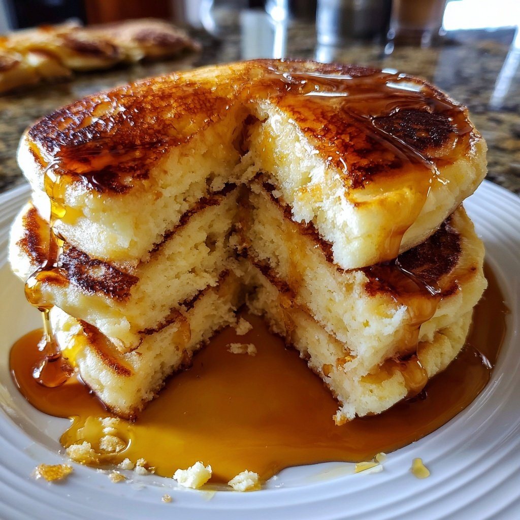 Vanilla Ricotta Pancakes with Maple Syrup