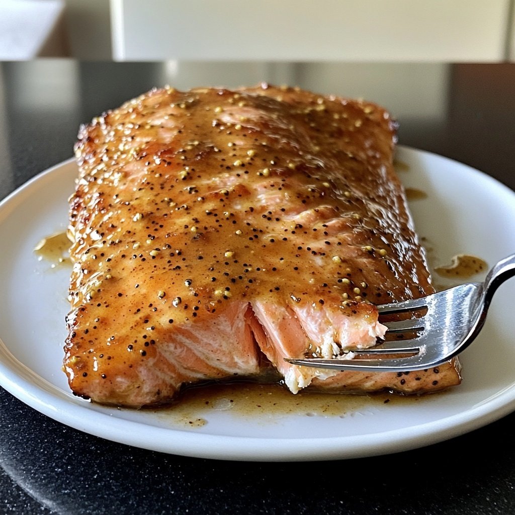 Honey Mustard Glazed Salmon Fillet from the Oven