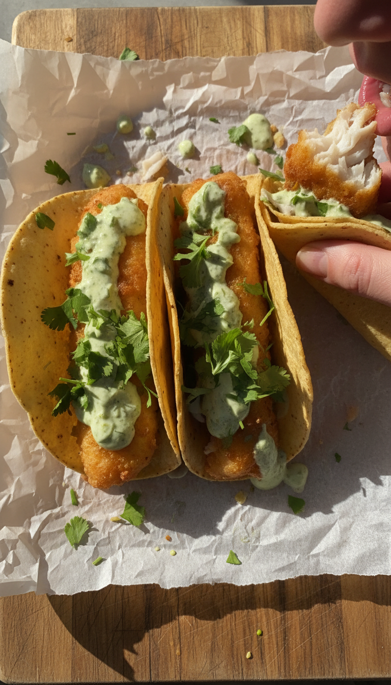 Cilantro Lime Aioli Fish Tacos