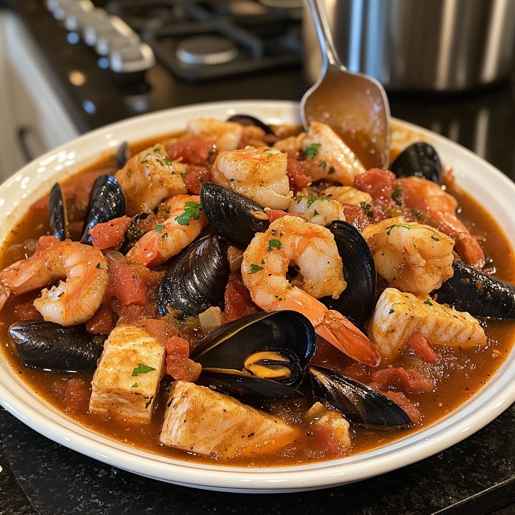 Classic Italian-American Cioppino Seafood Stew