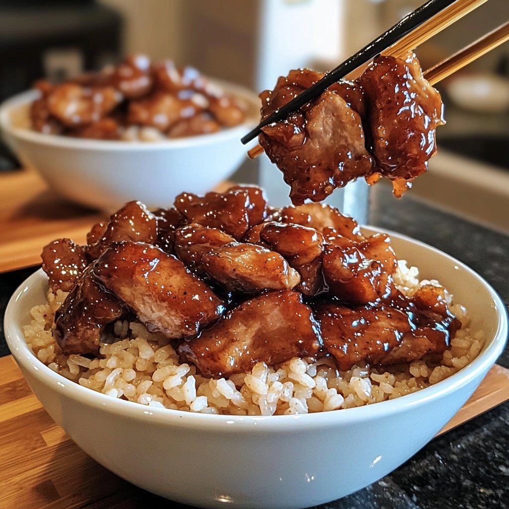 Sticky Glazed Pork Rice Bowls