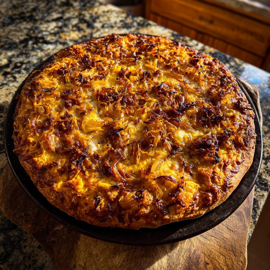 Caramelized Onion Pizza with Mozzarella