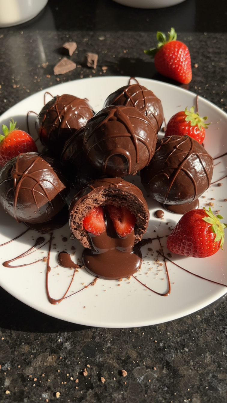 Mini Chocolate Strawberry Bombs