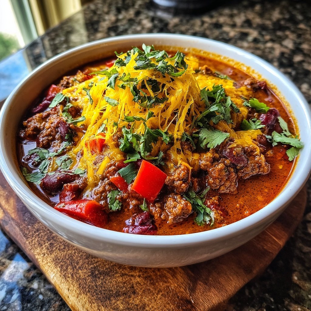 Chipotle Cheddar Beef Chili Hearty