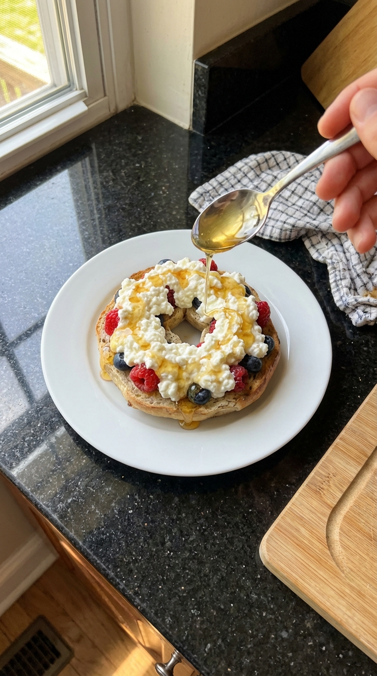 Honeyed Cottage Cheese Bagel Treat