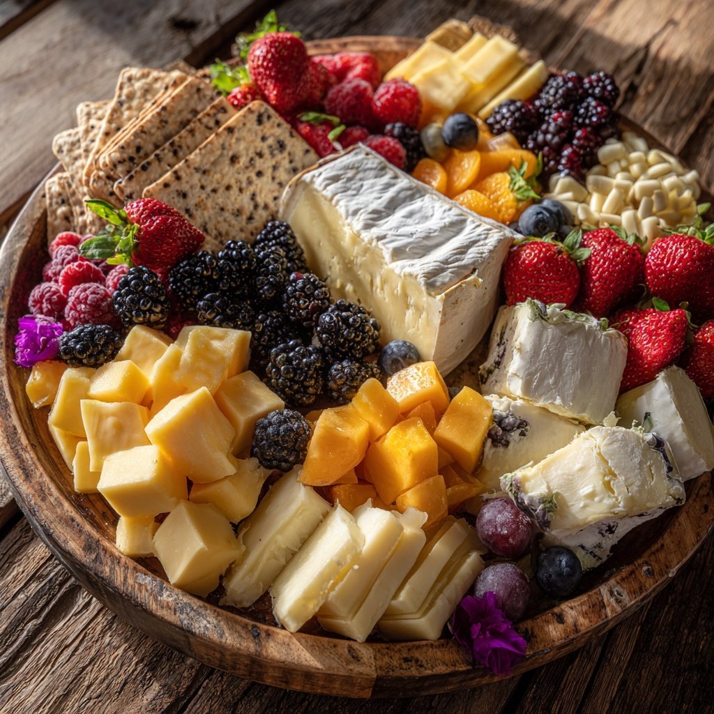 Grazing Board with Cheeses and Fruits