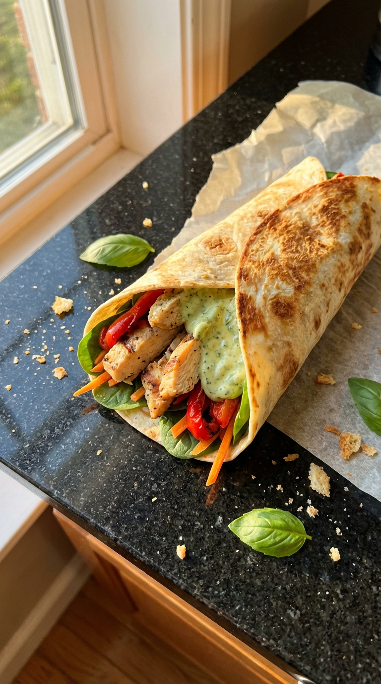 Basil Aioli Chicken Wrap